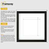Flat Square Size Black Picture Photo Frame Wall Art Poster Frame With White Mount