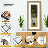 Flat Panoramic Oak Picture Frame Wall Art Photo Frame With White Mount