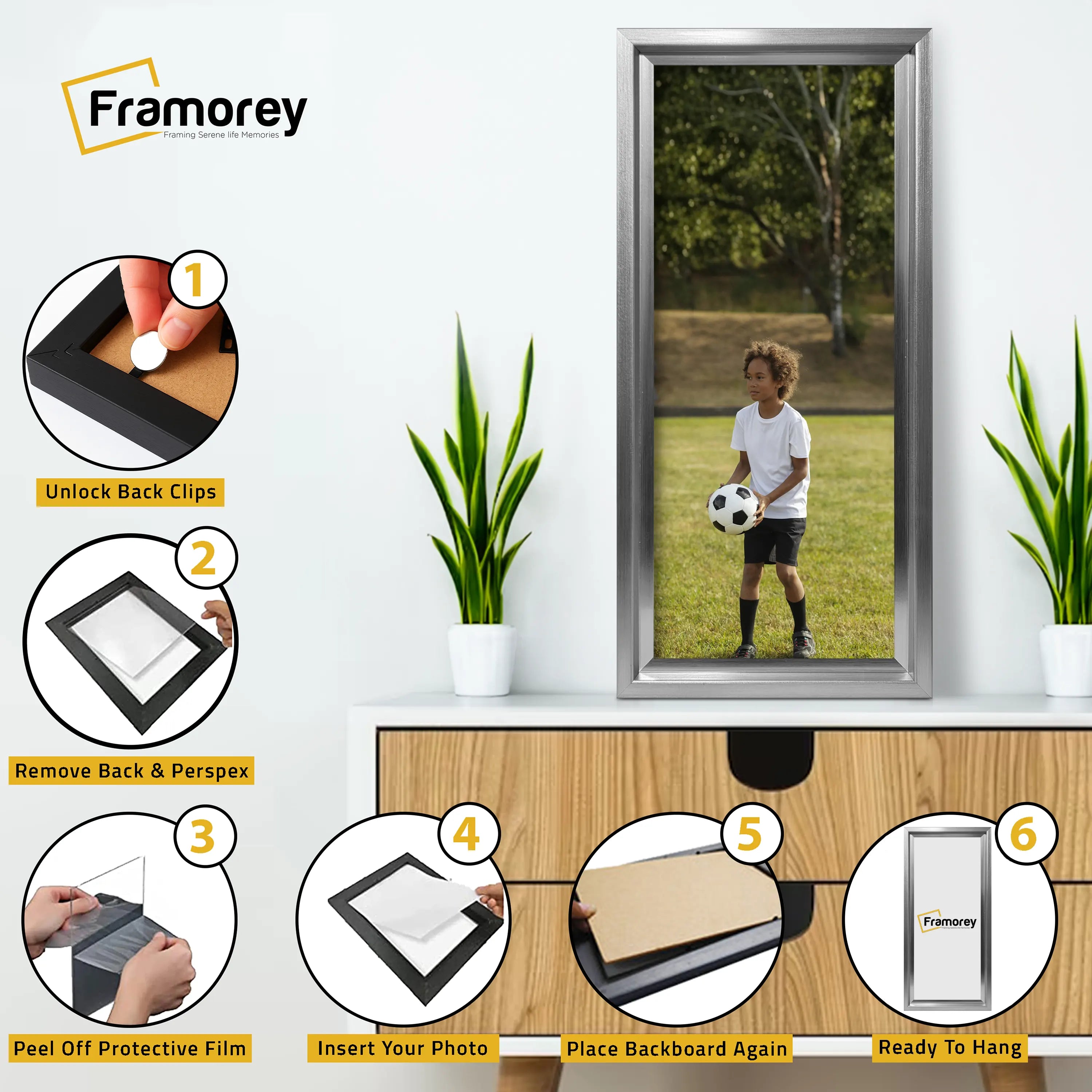 Panorama Style Silver Oslo Photo Frame Panoramic Picture Frames