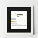 Flat Square White Picture Frame Wall Art Photo Frame With Black Mount