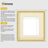 Square Picture Frame Gold Glitter Sparkle Photo Frames With Ivory Mount