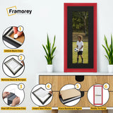 Antique Style Panoramic  Size Red Picture Frame with Black Mount