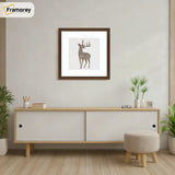 Square Size Thin Matt Walnut Picture Frames With White Mount