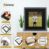 Square Size Dark Grey Thin Matt Picture Frames With Black Mount