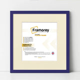 Square Size Thin Matt Purple Picture Frames With Ivory Mount