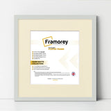 Square Size Silver Thin Matt Picture Frames With Ivory Mount