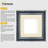Silver Square Photo Frames Dahlia Wall Art Frame With Ivory Mount