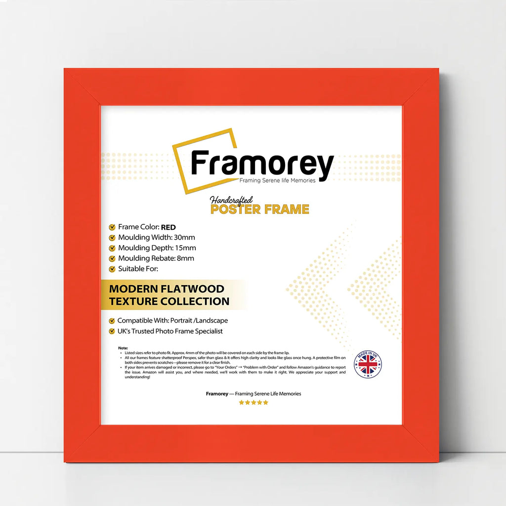Square Size Red Picture Frame Wall Decor Frames