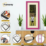 Antique Panoramic Pink Picture Frame With Ivory Mount Photo Frame