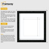 Square Picture Frame Black Glitter Sparkle Photo Frames With White Mount