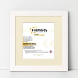 Square Size White Picture Frame With Ivory Mount