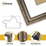 Square Size Gun Metal Shabby Picture Frame With White Mount