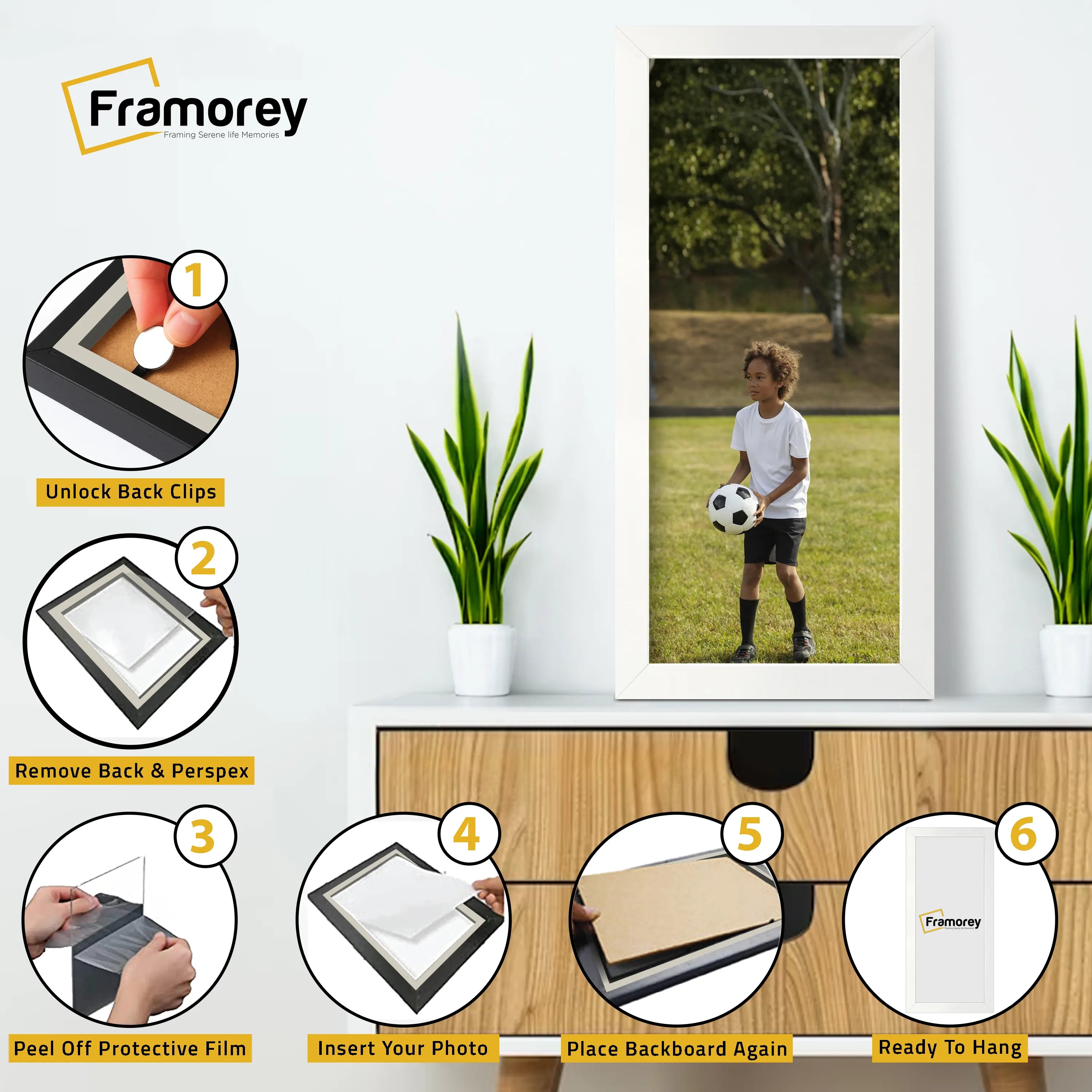 Flat Panoramic White Picture Photo Frame Wall Art Poster Frame