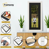Antique Style Panoramic White Picture Frame With Black Mount