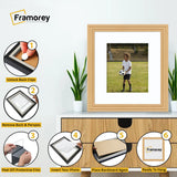 Step Style Square Size Oak Picture Frame With White Mount