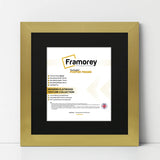 Square Size Gold Picture Frame With Black Mount