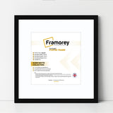 Square Black Picture Frames with Thin Matt White Mount