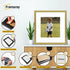 Square Size Gold Thin Matt Photo Frames With White Mount