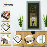 Antique Style Panoramic Green Picture Frame Wall Art Frame With Black Mount
