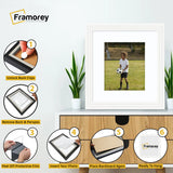 Step Style Square Size White Picture Frame With White Mount