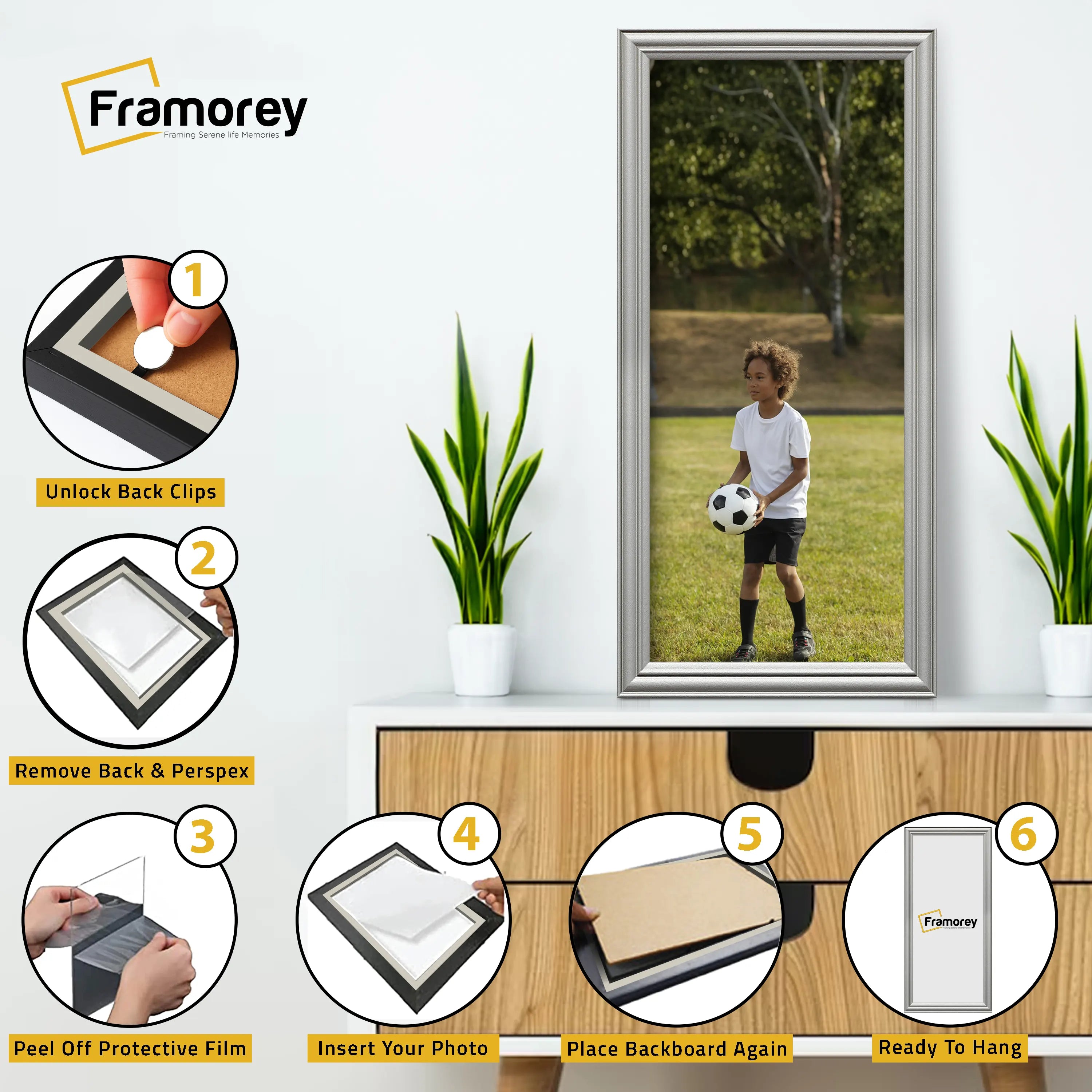 Antique Style Panoramic  Size Silver Picture Frame Wall Art Photo Frame