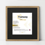 Square Size Thin Matt Oak Photo Frames with Black Mount