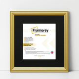 Antique Style Square Size Gold Picture Frame with Black Mount