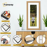 Antique Style Panoramic Oak Picture Frame Wall Art With White Mount