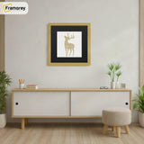 Square Size Gold Thin Matt  Photo Frames With Black Mount