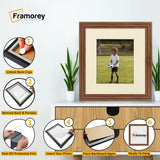 Step Style Square Size Walnut Picture Frame With Ivory Mount