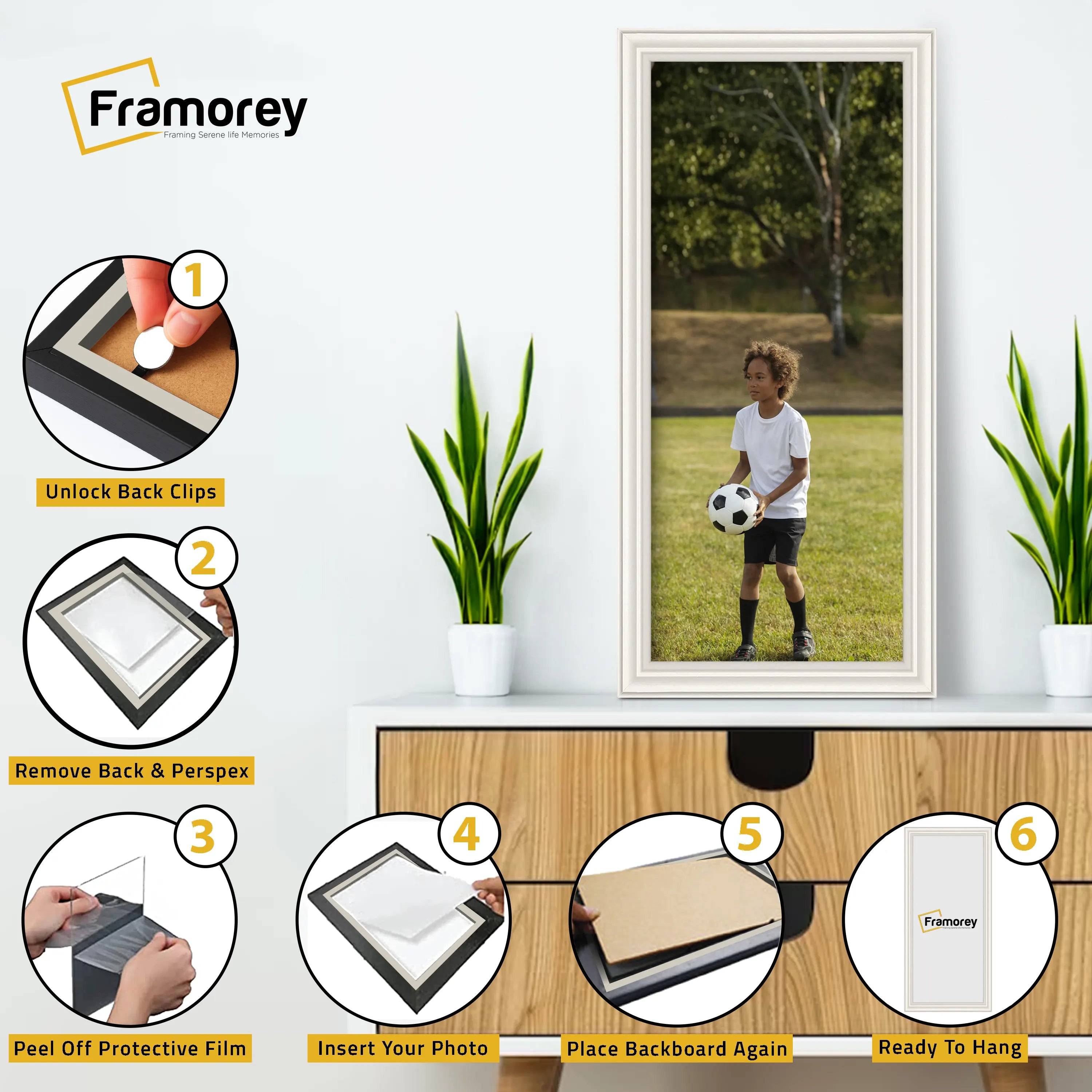Antique Style Panoramic  Size White Picture Frame Wall Art Photo Frame