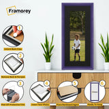Antique Style Panoramic Purple Picture Frame Wall Art With Black Mount