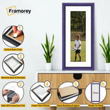 Antique Style Panoramic Size Purple Picture Frame with White Mount