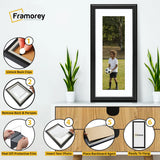 Antique Style Panoramic Size Black Picture Frame with White Mount