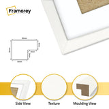 Square Size Thin Matt White Photo Frames With White Mount