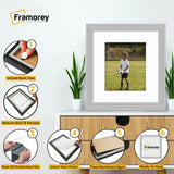 Step Style Square Size Grey Picture Frame With White Mount