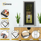 Antique Style Panoramic Silver Picture Frame Wall Art With Black Mount