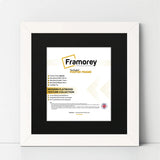 Square Size White Picture Frame With Black Mount