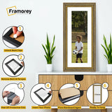 Panorama Gold Photo Frame Dahlia Wall Art Frame With White Mount