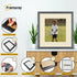 Square Size Thin Matt Dark Grey Picture Frames With Ivory Mount