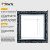 Square Silver Picture Frame Dahlia Wall Art Frame With White Mount