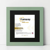Square Size Green Picture Frame With Black Mount
