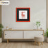 Square Size Red Thin Matt Picture Frames With Black Mount