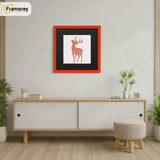 Square Size Red Thin Matt Picture Frames With Black Mount