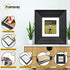 Square Black Wooden Picture Frame Big Step Style with White Mount