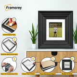 Square Black Wooden Picture Frame Big Step Style with White Mount
