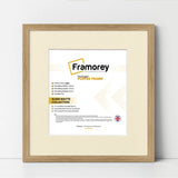Square Size Oak Thin Matt Picture Frames With Ivory Mount