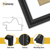 Square Size Black Shabby Picture Frame With White Mount