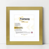 Square Size Gold Picture Frame With White Mount