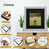 Step Style Square Size Grey Picture Frame With Black Mount